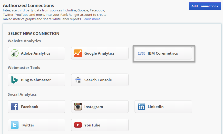 IBM Coremetrics integration