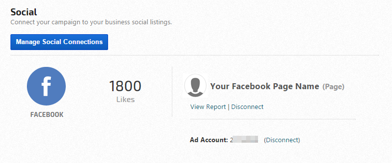 Facebook Ad account connected
