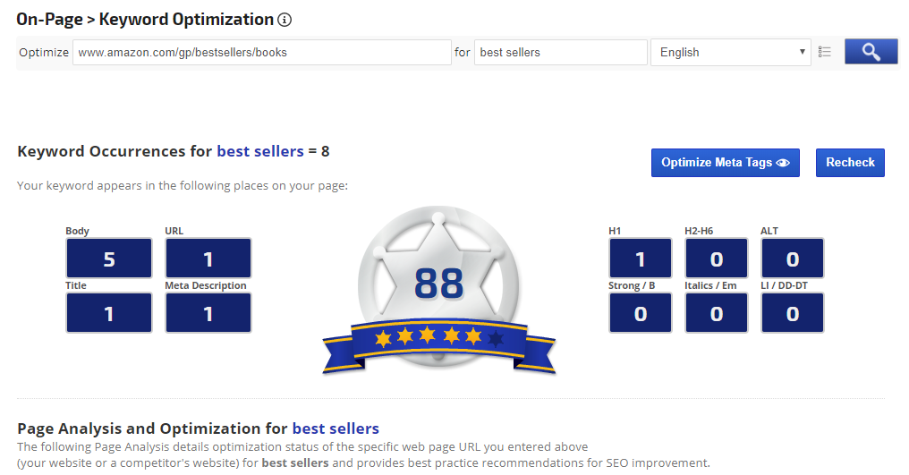 On-Page Keyword Occurences