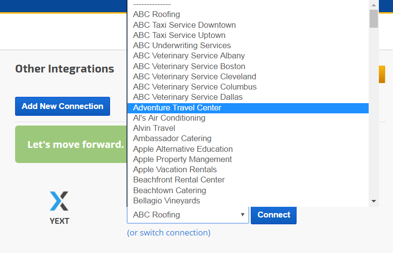 select the website