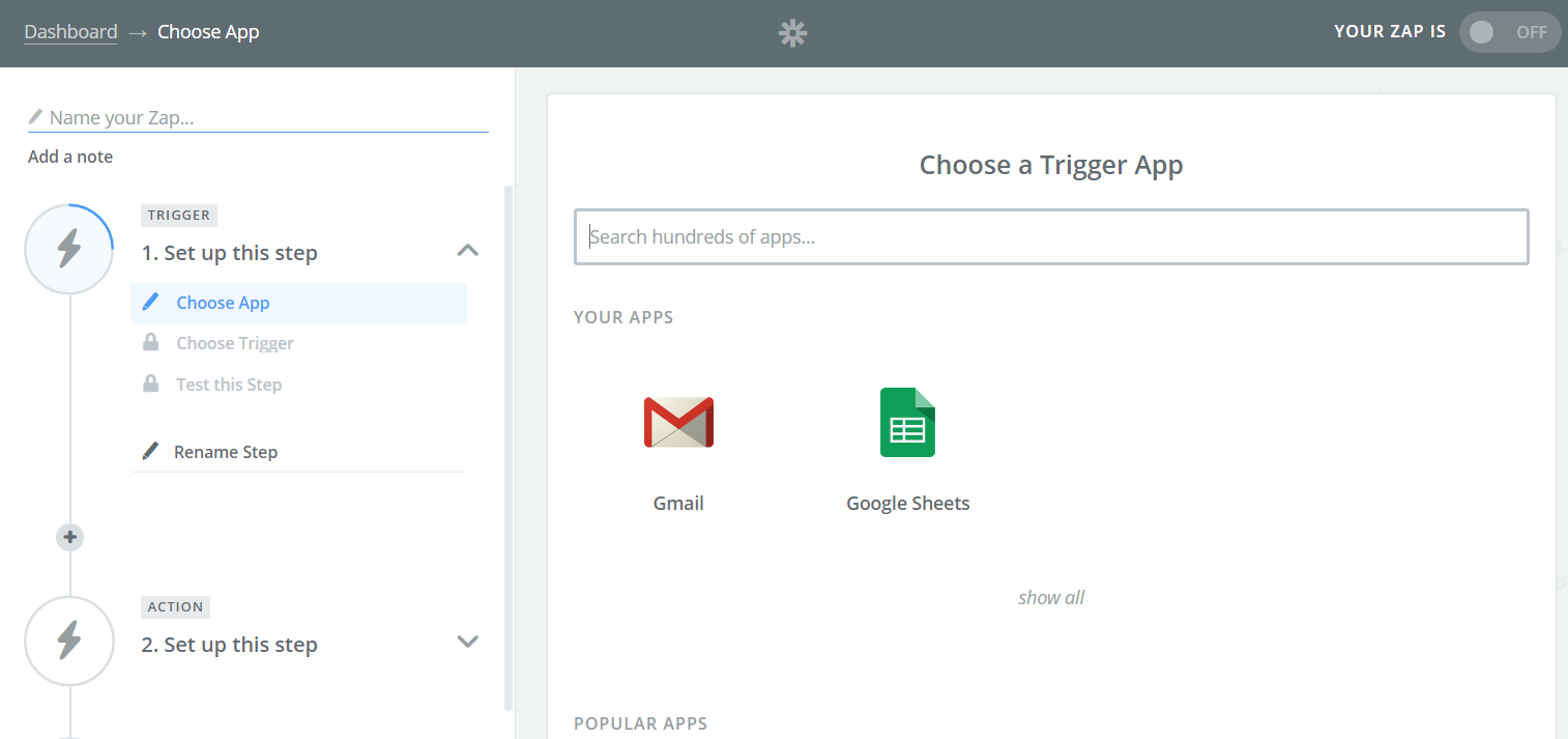 Choose a Trigger App