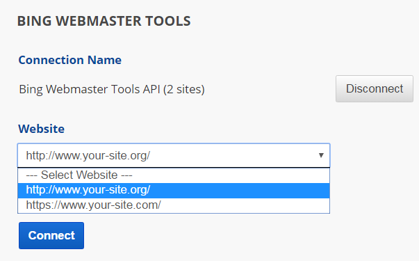 select the website