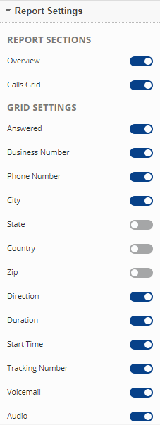 Show or Hide Report Sections
