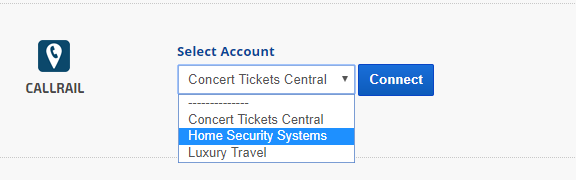 select callrail account