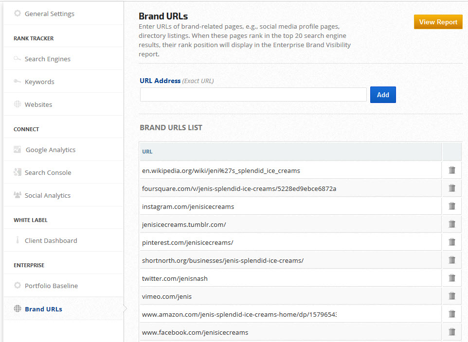 add brand urls