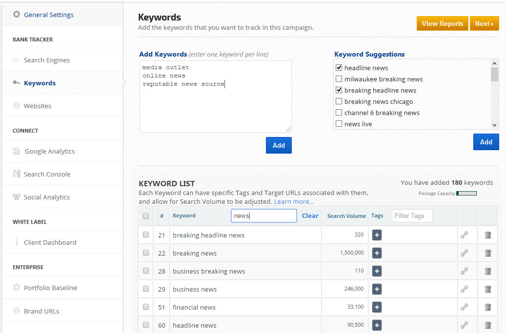 Add Keywords