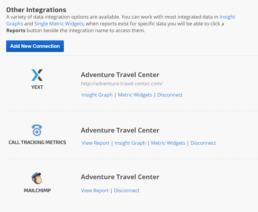 success connection of other integrations