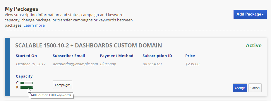 check keyword capacity