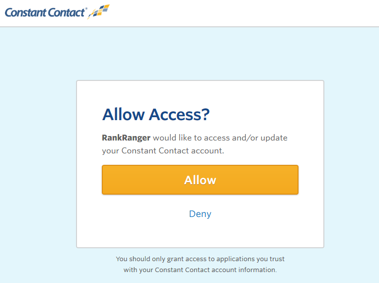 authorize constant contact integration
