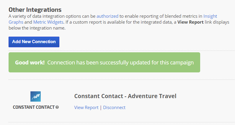 Constant Contact successful campaign connection