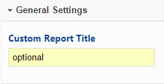 Enter a Custom Report Title