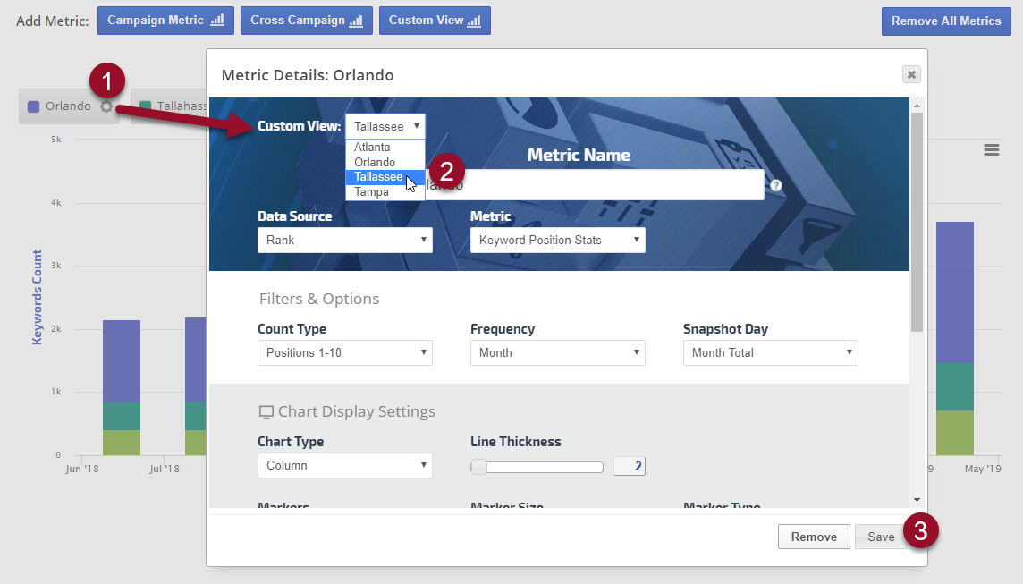 change custom view