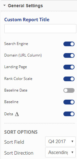 Quarterly Snapshot General Settings