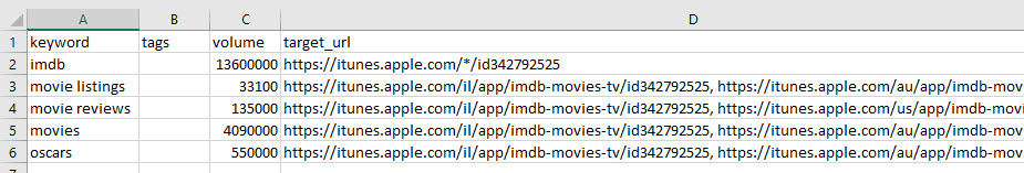 keyword export file