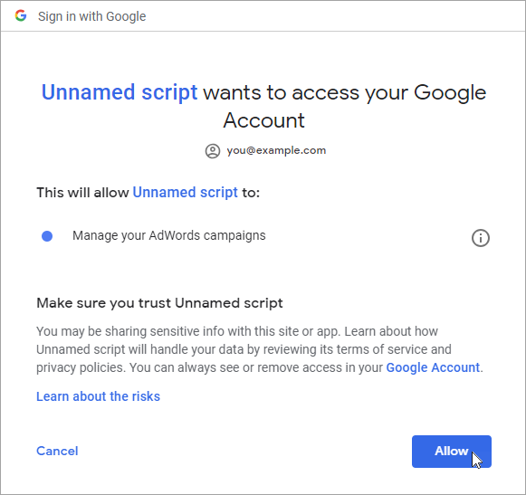 allow access