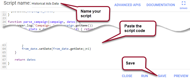 add Google Ads script