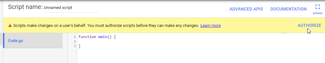 Authorize script