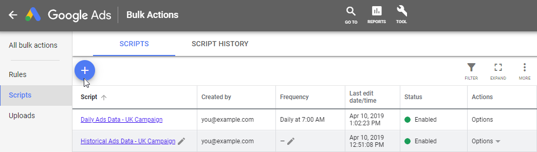 add script