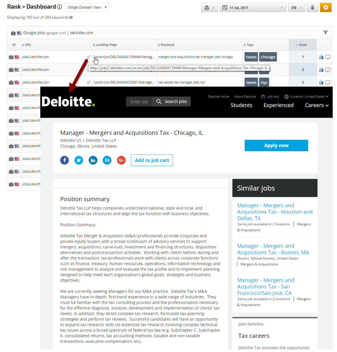 view job listings