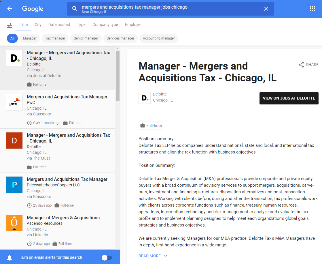 Google Jobs Search