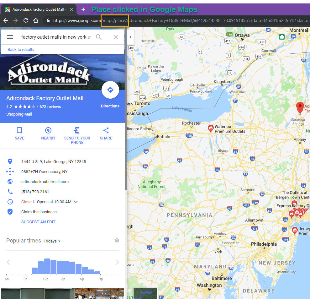 Google Maps business listing