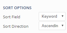 sort options