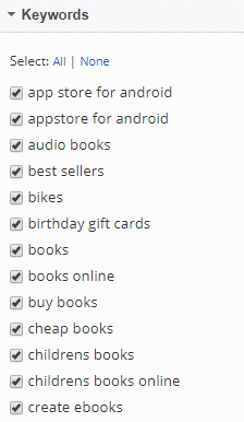 Select Keywords