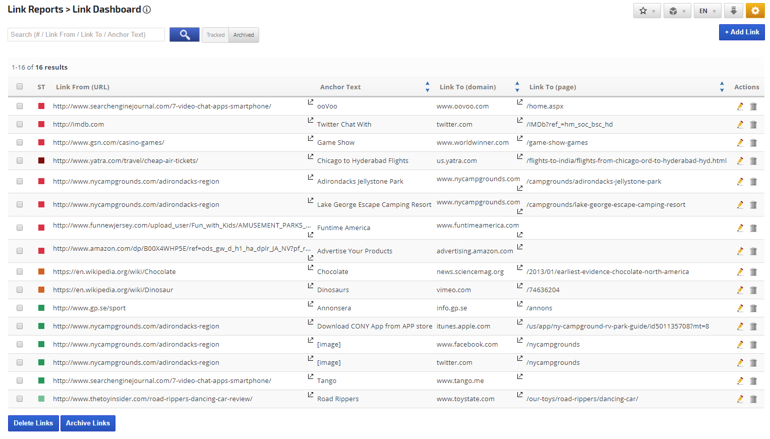 Link Dashboard