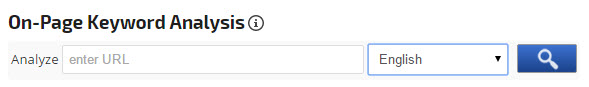 Enter URL and run On-Page Keyword Analysis