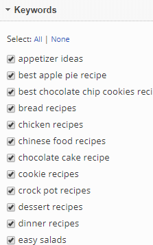 Select Keywords