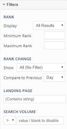 report filters