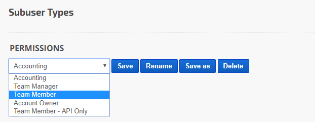 default subuser types