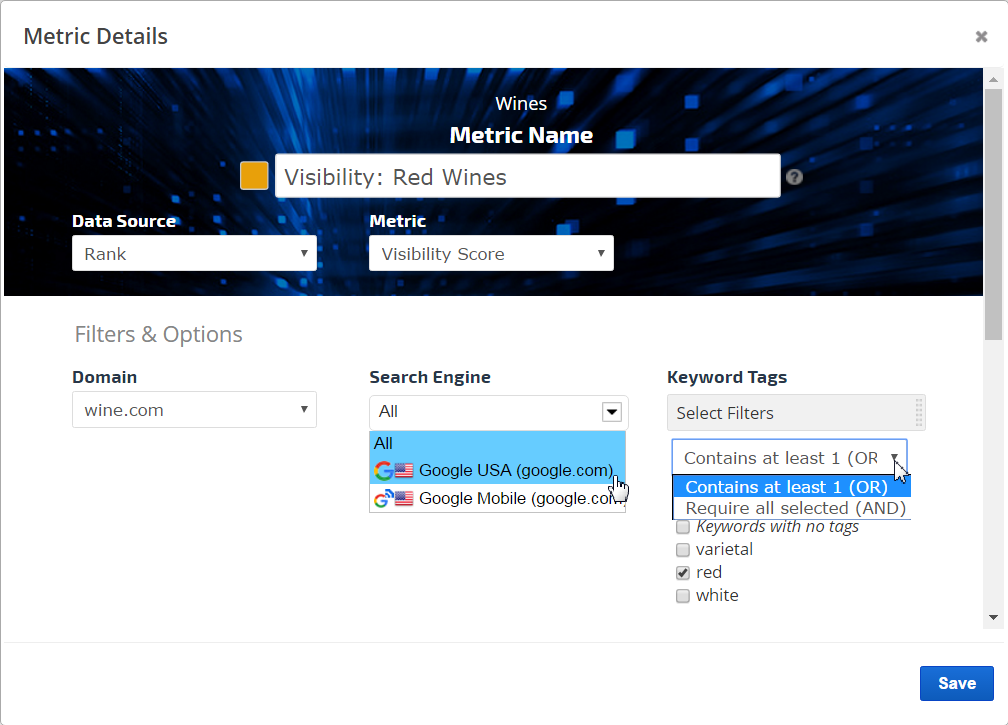 Insight Graph Tag settings