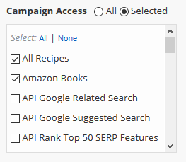 User access to campaigns