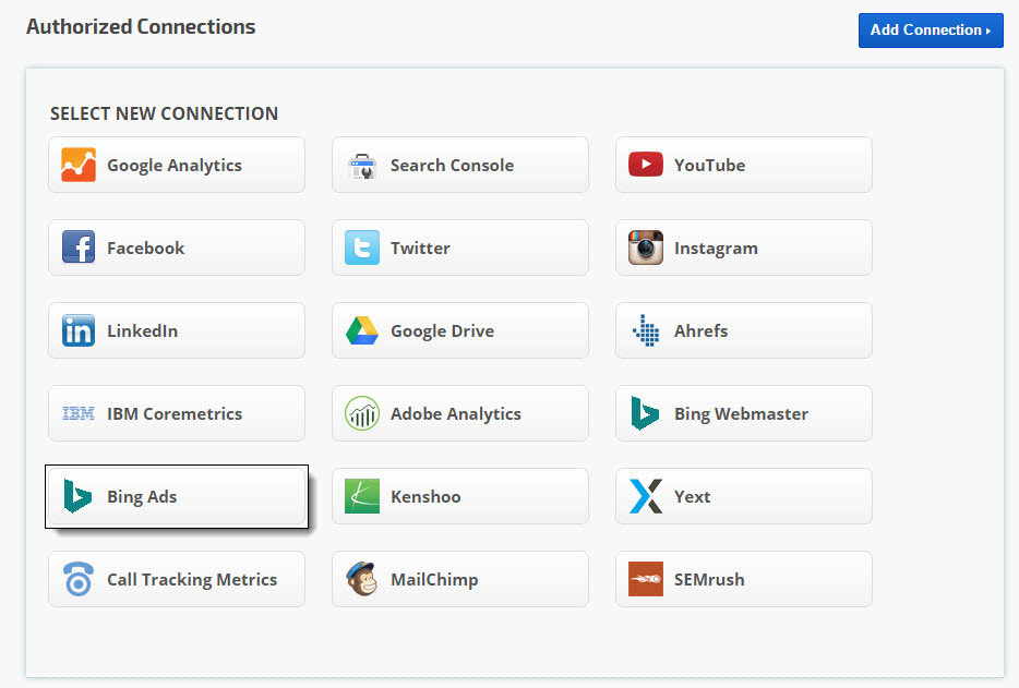 Choose Bing Ads Connection
