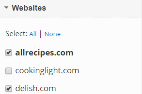 Select Website Domains