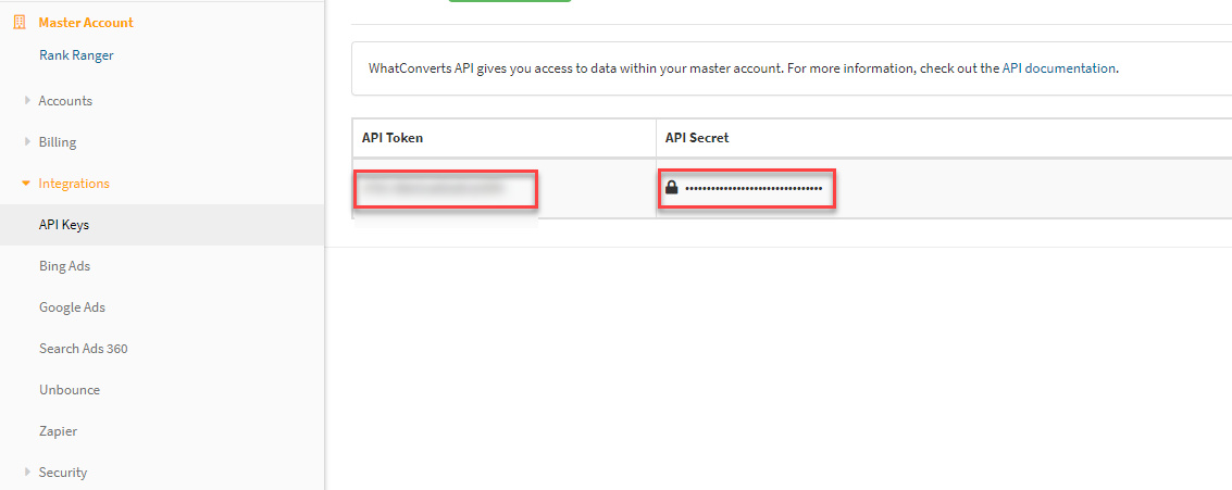 Authorize Rank Ranger WhatConverts App