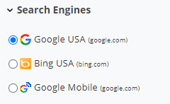 select search engines