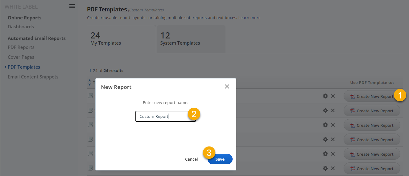 White Label PDF Report Layout Templates