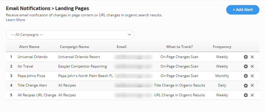 Landing Page Email Notifications