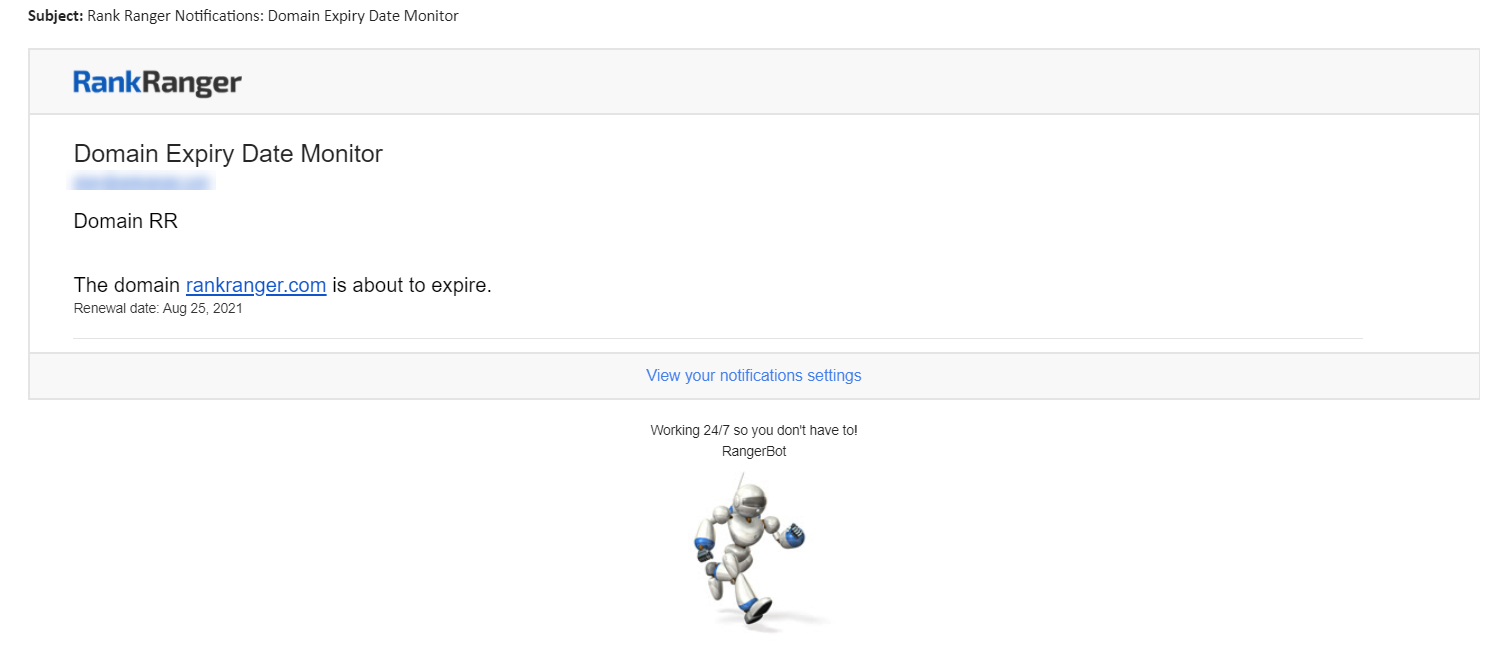 Domain Expiration Primary Domain Sample Email