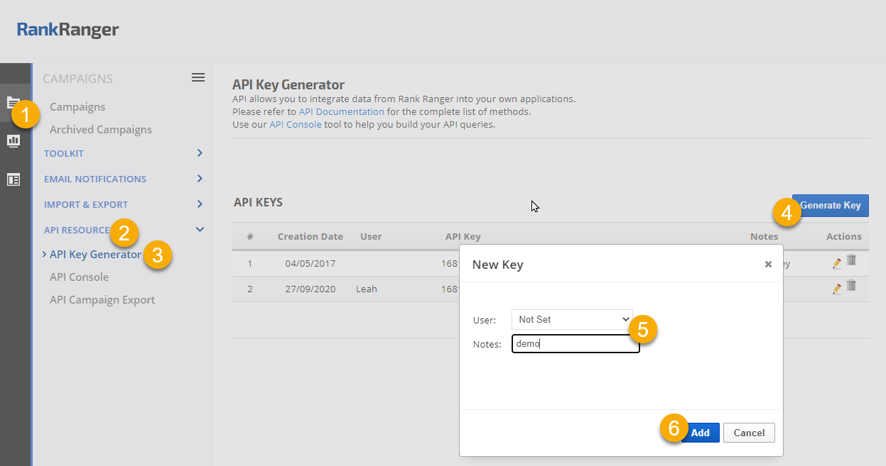 Generate API Key