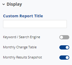 display options