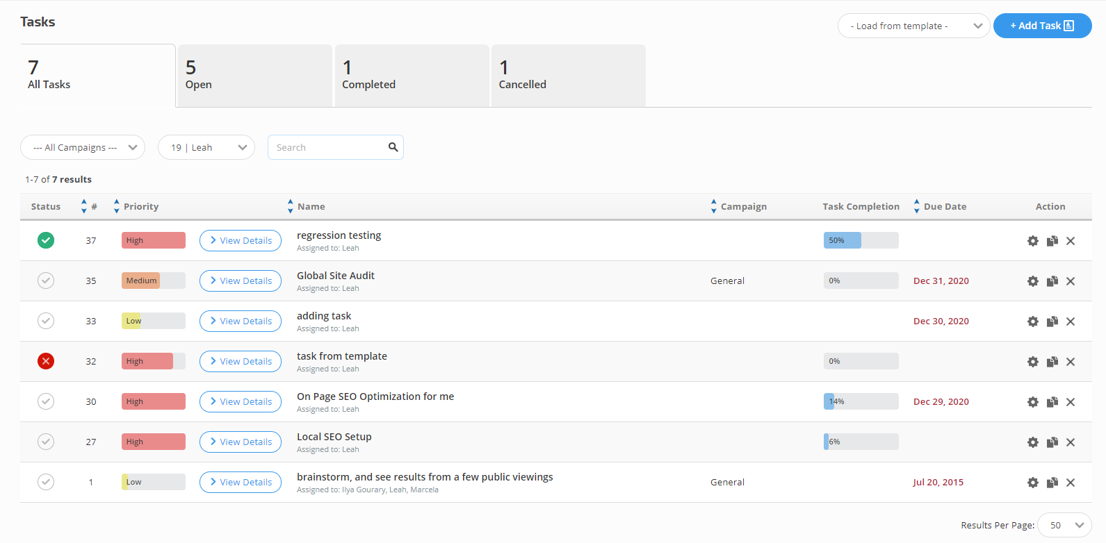 Task Manger Tool - All Tasks