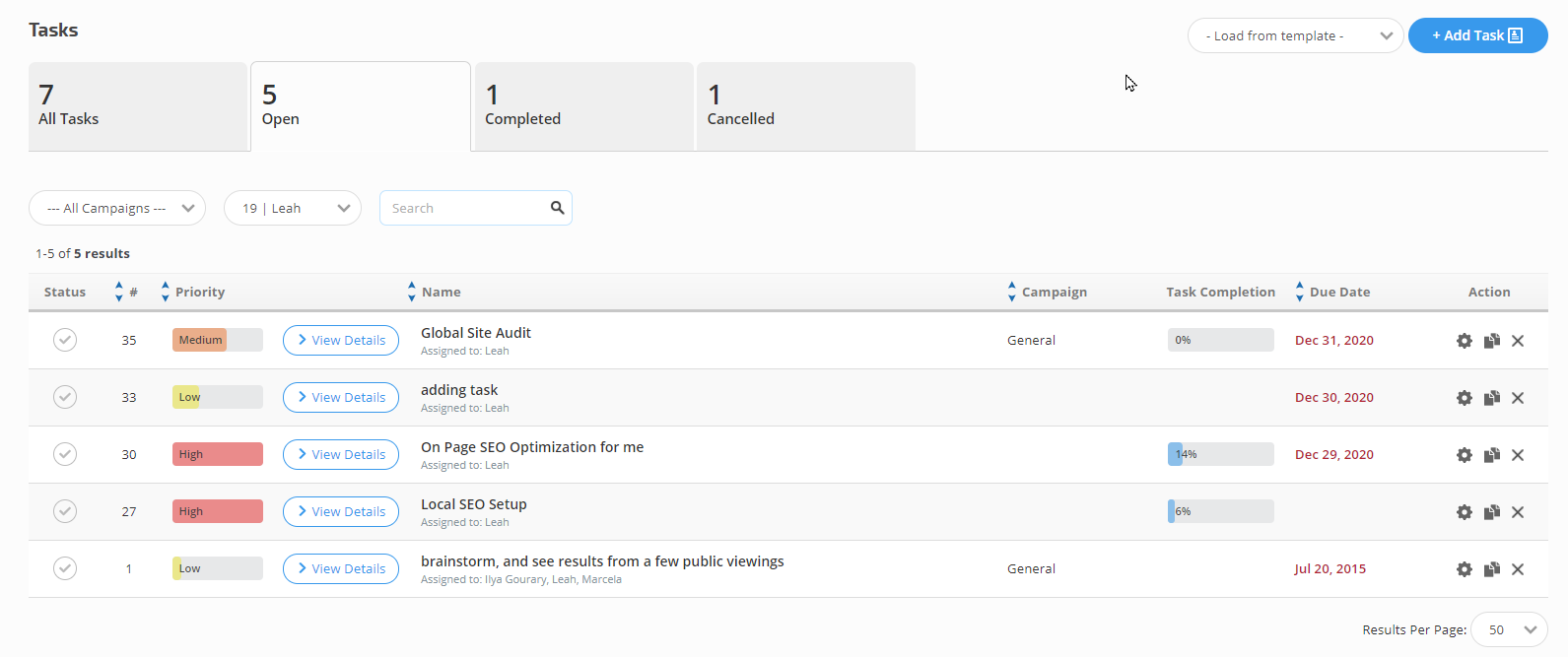 Task Manger Tool - All Tasks