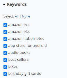 select Keywords