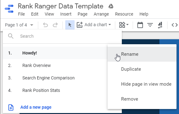 rename or remove pages
