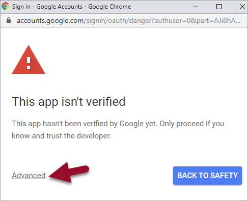 verification warning
