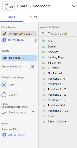 score card settings