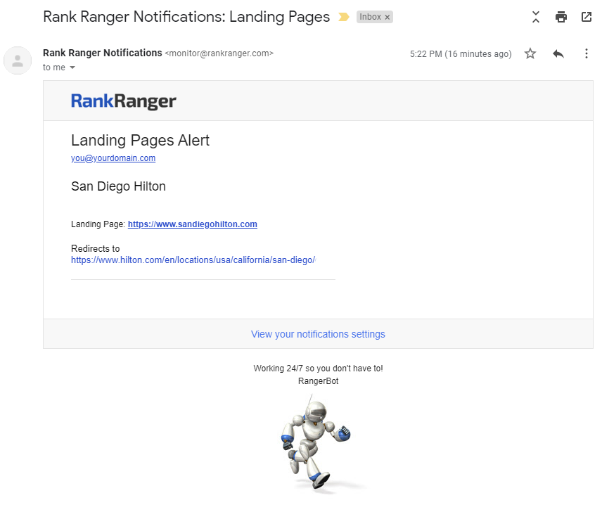 Create Custom Alerts Create Landing Page Email Alerts